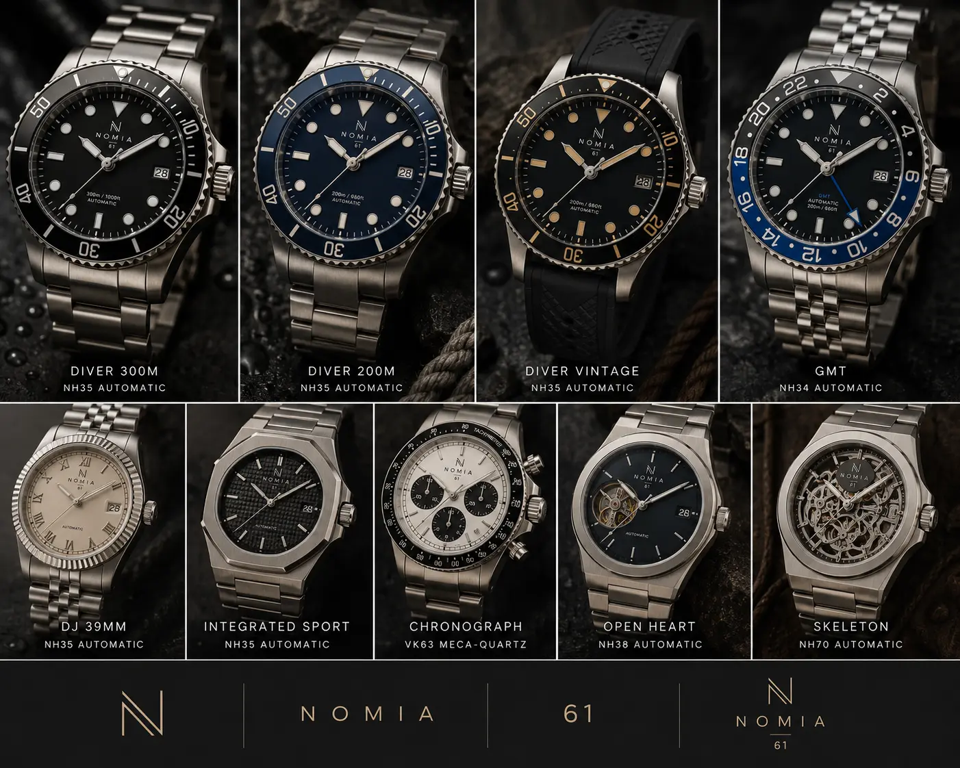 Varias configuraciones de NOMIA 61 lado a lado